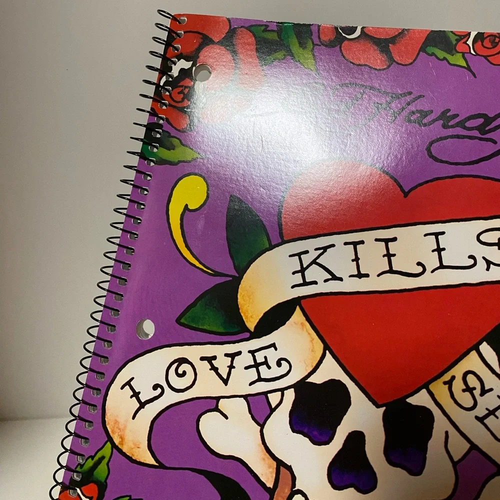 Y2K Lisa Frank Ed Hardy Love Kills Slowly Notebook Spiral Notepad Stationery